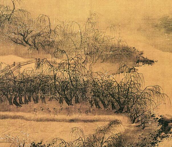 夏圭 西湖柳艇图