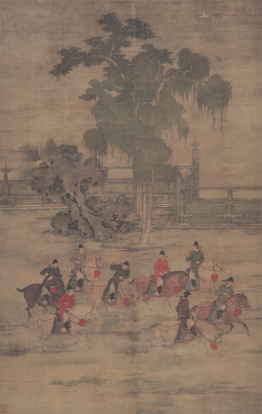 赵喦 八达游春图