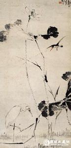 翁仁指画《荷塘水鸟图》：匠心独具